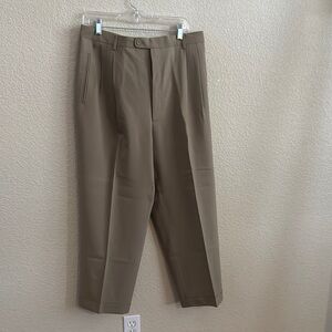Paul Fredrick Tan Dress Pants Straight-Leg Classic